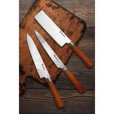 Sürmene Doğu Esintileri Sushi, Nakiri, Santoku Üçlü Şef Bıçakları Seti