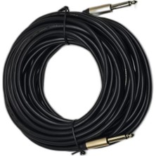 CHESTER 10 Metre 6.35 mm To 6.35 mm Ses Kablosu - Çivi Jak Enstrüman ve Amfi Bağlantı Kablosu - Stereo Jak