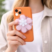 Pembe Çiçek Kalıplı Telefon Tutacağı