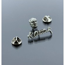 kuyumcudan Atatürk Büstü ve Imzası Takım Yaka Rozeti