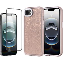 Vendas Apple iPhone 17E Kılıf Taşlı Tasarımlı Zore Kapi Kapak + Cam Ekran Koruyucu