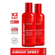Uraw Kırmızı Sprey 2'li Fırsat Paketi | Saç Uzamasını Destekleyici ve Dökülme Karşıtı Sprey