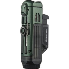 Quantoro Çift Torch Pürmüz Delicili/iğneli Yeşil Metal Puro Çakmağı
