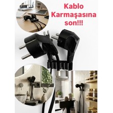 3Dify Kablo Düzenleyici Priz Organizer 6lı – 3D Baskı Kablo Tutucu 6lı – Masa ve Ev Için Kablo Toplayıcı