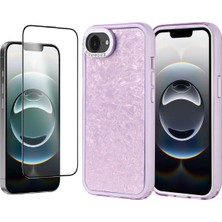 Vendas Apple iPhone 17E Kılıf Taşlı Tasarımlı Zore Kapi Kapak + Cam Ekran Koruyucu