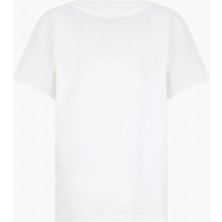 Mustang V Yaka Düz Ekru Kadın T-Shirt M6SL-TST1848