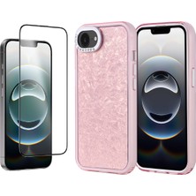 Vendas Apple iPhone 17E Kılıf Taşlı Tasarımlı Zore Kapi Kapak + Cam Ekran Koruyucu
