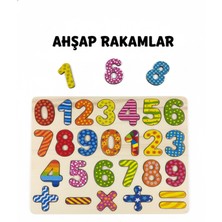 Feyza Design Ahşap Rakamlar Eğitici Zeka Geliştirici Matematik Oyuncak Seti