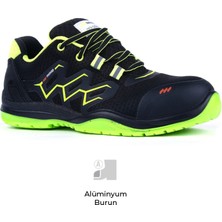 Mekap Pro Rmk-82 S2 Mikrofiber Deri Siyah Yeşil alüminyum Burun Iş Ayakkabısı