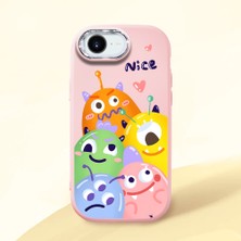 Ucuc iPhone 16E Uyumlu Darbe Emici Kamera Korumalı Pembe Silikon Kılıf