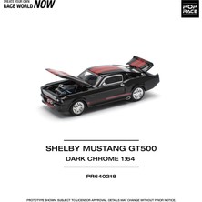 Pop Race Shelby Mustang GT500 Dark Chrome 1:64 Diecast Model Araba PR640218