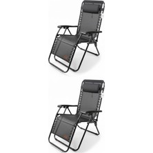 Kılıçaslan Camp Madfox 2'li Easyrest Katlanır Şezlong Sandalye Gri