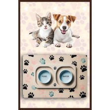 Feyza Design Dijital Baskılı Kaymaz Kedi ve Köpek Mama Su Matı (45X70 Cm)