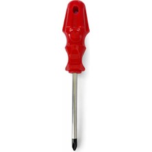 Jukıı Yıldız Tornavida Ergonomik Kırmızı Plastik Sap 6X150 50 Cr-V Mıklatıslı Uç 25 cm Uzunluğunda