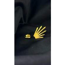 kuyumcudan Altı Ok Altın Kaplama Gümüş Rozet