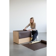 Plush Studio İstanbul Yapışkanlı Kahverengisuni Deri 100X150 cm | Döşemelik, Tamir ve Kaplama Için Pratik Çözüm