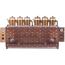 Elmas Çay Kazanı - Altı Demlikli Bakır Çay kazanı