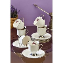 Cooker Lavin 6 Kişilik 90 ml Porselen Kahve Fincan Takımı CKR3865