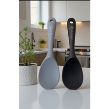 Elfnur (2 Adet Ultra Sert Uçlu Silikon Pilav Kaşığı Yüksek Isıya Dayanıklı Yanmaz Yapışmaz