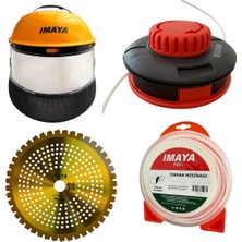 İmaya Benzinli Tırpan Malzeme Set - Maske/burgulu Misina/otomatik Başlık/japon 44 Diş Testere