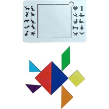 Feyza Design Renkli Ahşap Tangram Zeka Oyunu - Eğitici Puzzle Çocuklar Için