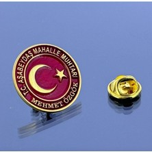 kuyumcudan Isimli Muhtar Rozeti - 925 Ayar Gümüş
