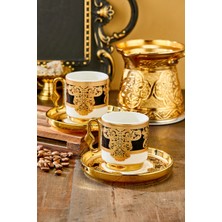 Cooker Royal Crest 90 ml 2 Kişilik Porselen Kahve Fincan Takımı CKR3870
