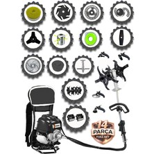 Prowackers German WRX-9000 V8 Sırt Tırpan+ Akrobat Çapalama + Toprak Eşeleme 14 Parça Bahçe Setli