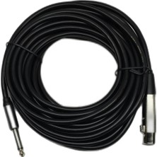 CHESTER 10 Metre Xlr Dişi - 6.35 mm Mono Jak Mikrofon Kablosu - Profesyonel Dengeli Ses ve Enstrüman Kablosu