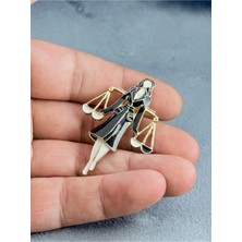 kuyumcudan Adalet Terazisi Yaka Iğnesi