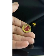 kuyumcudan Isimli Ayyıldız Yaka Rozeti -925 Ayar Gümüş