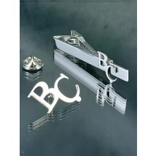 kuyumcudan Gümüş Harfli Yaka Rozeti ve Kravat Maşası