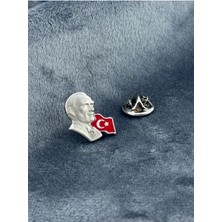 kuyumcudan Atatürk Bayraklı Yaka Rozeti
