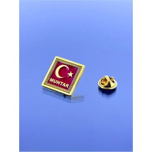 kuyumcudan Muhtar Rozet Gümüş Üzeri Altın Kaplama