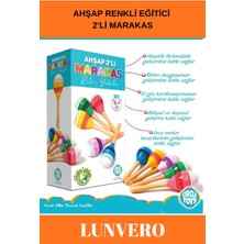 Feyza Design Renkli Ahşap Marakas Çocuk Eğitici Oyuncak Seti (2'li)