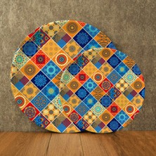Gültaş Melamin 6 Küçük (17,5 Cm) + 6 Büyük (25 Cm) Melamin Pasta Tabağı Desen : Kilim