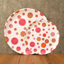 Gültaş Melamin 6 Küçük (17,5 Cm) + 6 Büyük (25 Cm) Melamin Pasta Tabağı Desen : Damla