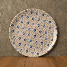 Gültaş Melamin 25 cm Melamin Büyük Pasta Tabağı 12 Adet Desen : Bahar Mavi