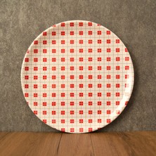 Gültaş Melamin 25 cm Melamin Büyük Pasta Tabağı 12 Adet Desen : Granit Kırmızı