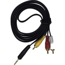 CHESTER 1.5 Metre 3 Rca To Aux Kablo - 3.5 mm Video Ses Aktarım Kablosu Tv ve Uydu Alıcı Bağlantı Kablosu
