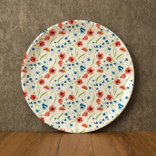 Gültaş Melamin 17,5 cm Melamin Büyük Pasta Tabağı 12 Adet Desen : Gelincik