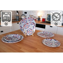 Gültaş Melamin 4 Kişilik 8 Parça Melamin Kırılmaz Servis Tabağı Desen : Osmanlı