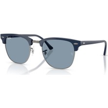 Ray-Ban Rb 3016 687956 51 Clubmaster Unisex Kare Mavi Kemik Güneş Gözlüğü