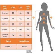 Deridün Yıldız Shoes Kadın Uzun Kollu Kapşonlu Önü Düğmeli ve Bağcıklı Waffle Bluz
