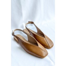 Nil Shoes Miya Karamel Cilt Babet