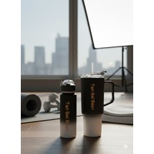 Bmhouse 2’li Spor Matara Seti Büyük Boy Termos Kupa Araç Içi Bardaklık Uyumlu Su Matarası