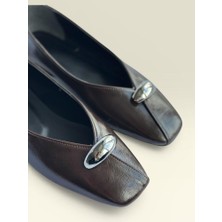 Nil Shoes Noya Acı Kahve Tokalı Babet