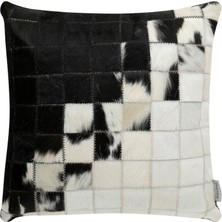 Mudo Home LUCAS DERİ KIRLENT SİYAH BEYAZ 45X45 CM