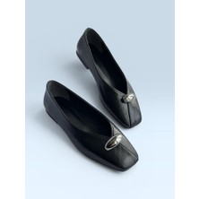 Nil Shoes Noya Siyah Tokalı Babet