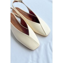Nil Shoes Miya Ekru Cilt Babet